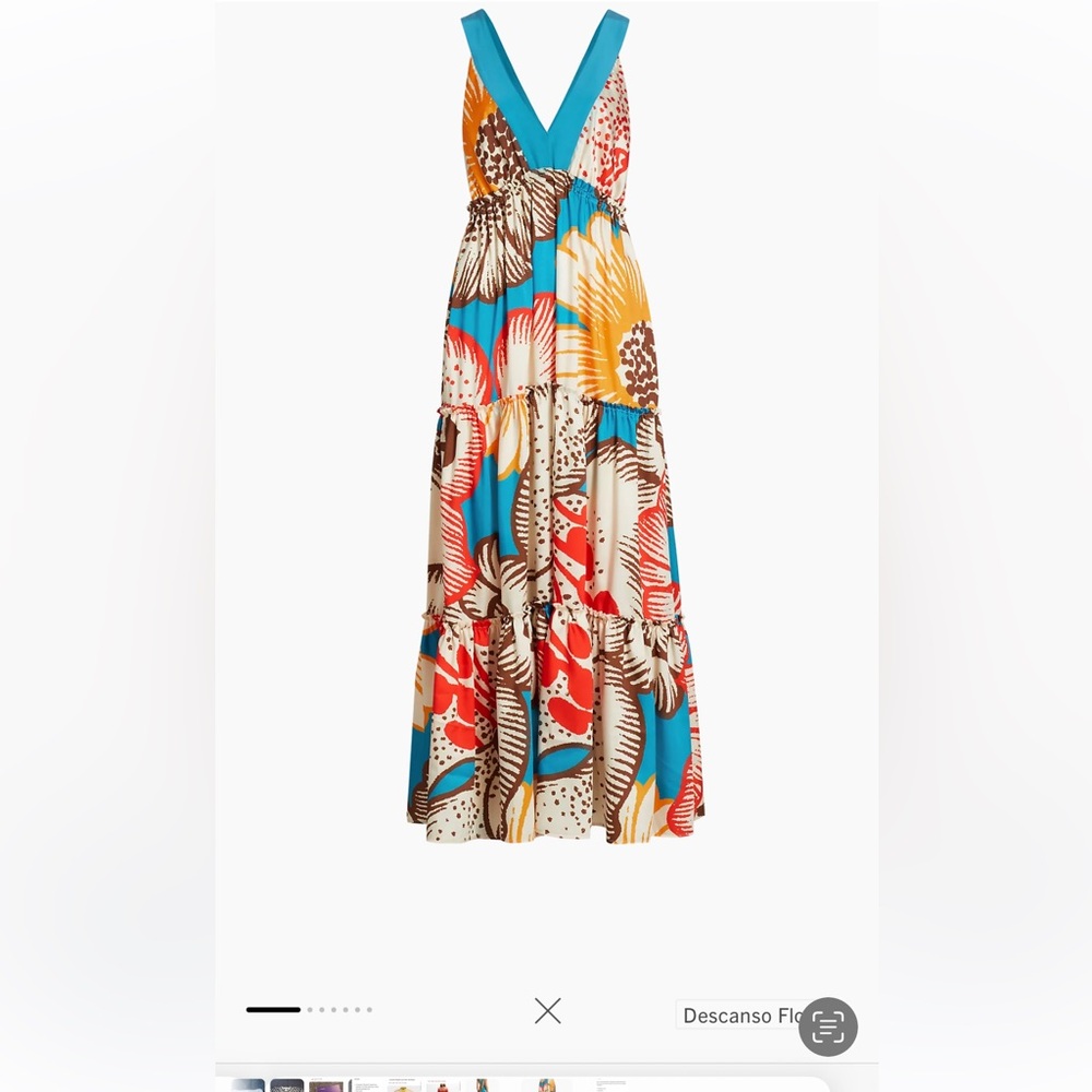 LE SUPERBE Blue and Orange Tiered Maxi  Dress -NWT. STUNNING!!  🤩